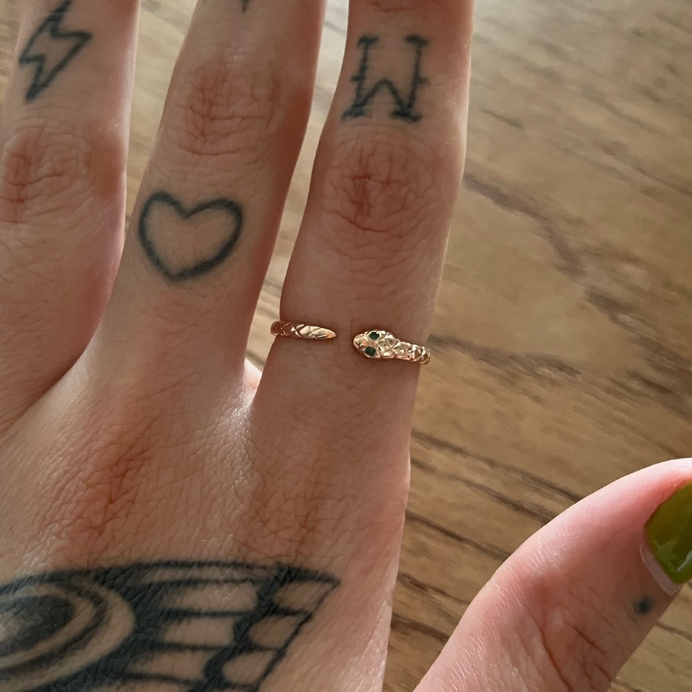 RESERVED DO NOT PURCHASE Bluboho Revival Emerald Snake Ring 14k Rose Gold
